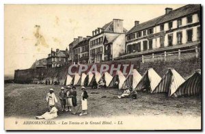 Old Postcard Arromanches Tents and Grand Hotel