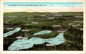 Wisconsin Aerial View Lake Geneva and Delavan Lake Region