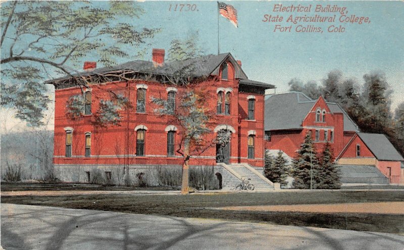 J6/ Fort Collins Colorado Postcard c1910 Electrical Building Ag College 10