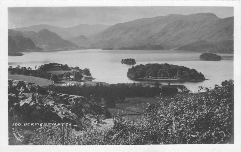 RPPC Derwentwater, England Pettitt, Keswick ca 1910s Vintage Real Photo Postcard