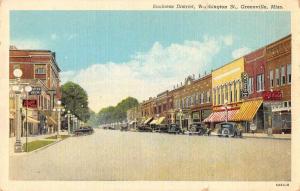 Greenville Massachusetts Business District Washington Street Postcard J69892