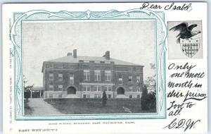 EAST WEYMOUTH, Massachusetts  MA    HIGH SCHOOL Building  1906 Border  Postcard