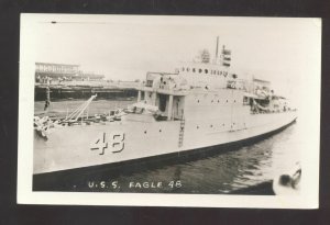 RPPC U.S. NAVY WARSHIP SHIP USS EAGLE B8 VINTAGE REAL PHOTO POSTCARD