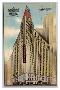 Vintage 1945 Postcard New Beautiful Hotel Victoria New York City New York
