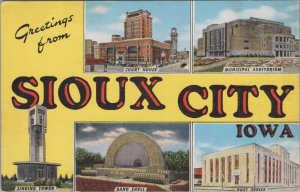 Postcard Greetings from Sioux City Iowa IA