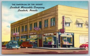 Lovelock Nevada~Emporium Of The Desert Store Street View~Vintage Linen Postcard