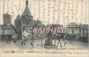 Old Postcard Issoudun Indre Place Marche