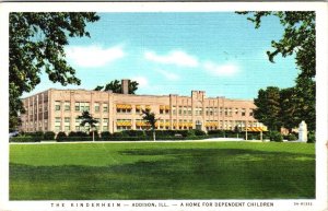 Addison, IL Illinois KINDERHEIM~Dependent Children Home ORPHANAGE 1945 Postcard