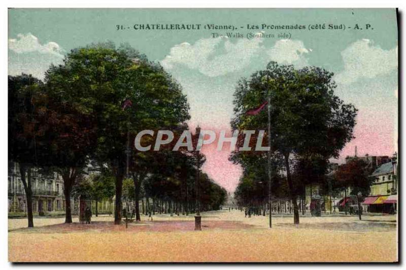 Old Postcard Chatellerault Les Promenades Cote Sud