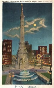 Vintage Postcard 1937 Soldiers' And Sailors' Monument Sculpture Washington D.C.