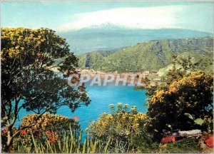 Old Postcard Taormina Etna Giardini vista