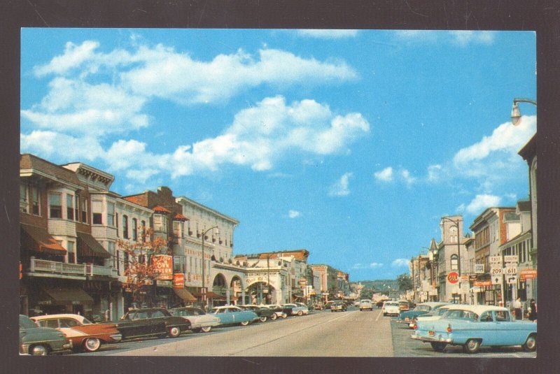 STROUDSBURG PENNSYLVANIA PA. DOWNTOWN MAIN STREET SCENE OLD CARS POSTCARD