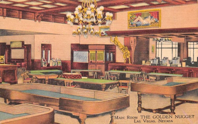 Las Vegas Nevada The Golden Nugget Casino Main Room Vintage Postcard AA63456