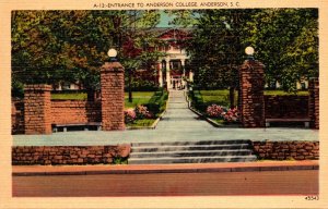 South Carolina Anderson Entrance To Anderson College