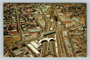 Nogales AZ- Arizona, Birds Eye View of Mexican & US IM Station, Chrome Postcard