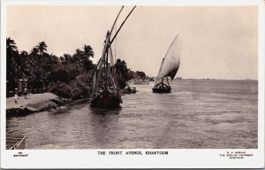 Sudan The Front Avenue Khartoum Vintage RPPC C040