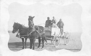 G26/ Kit Carson Colorado RPPC Postcard c1920s Wagon Horses