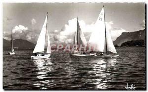 Postcard Modern Boat Sailboat Lake Bourget and its sailboats