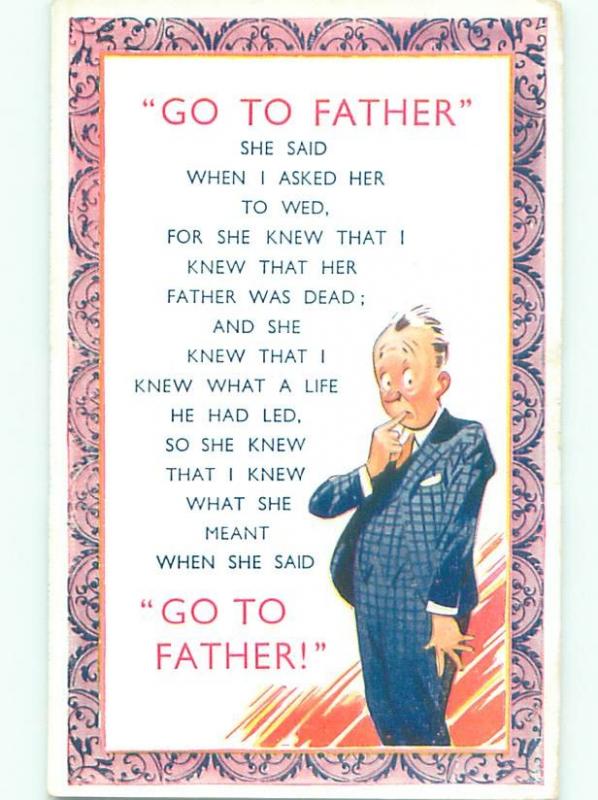 Bamforth Comic GO TO FATHER AB9767