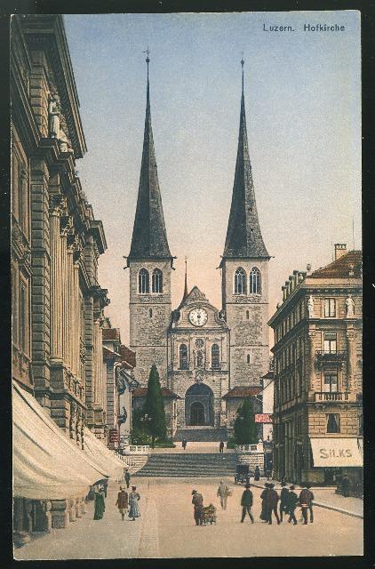 Switzerland Luzern Hofkirche Lucerne St Leodegar Court Church  E. Goetz Postcard