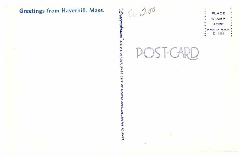 Postcard ROAD SCENE Haverhill Massachusetts MA AU1144