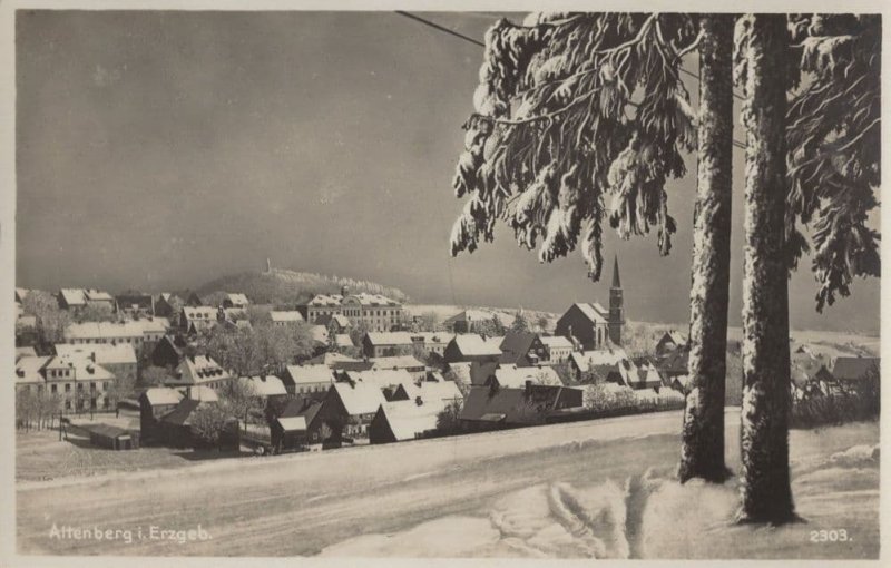 Altenberg Erzgeb Winter Snow German Old Real Photo Postcard