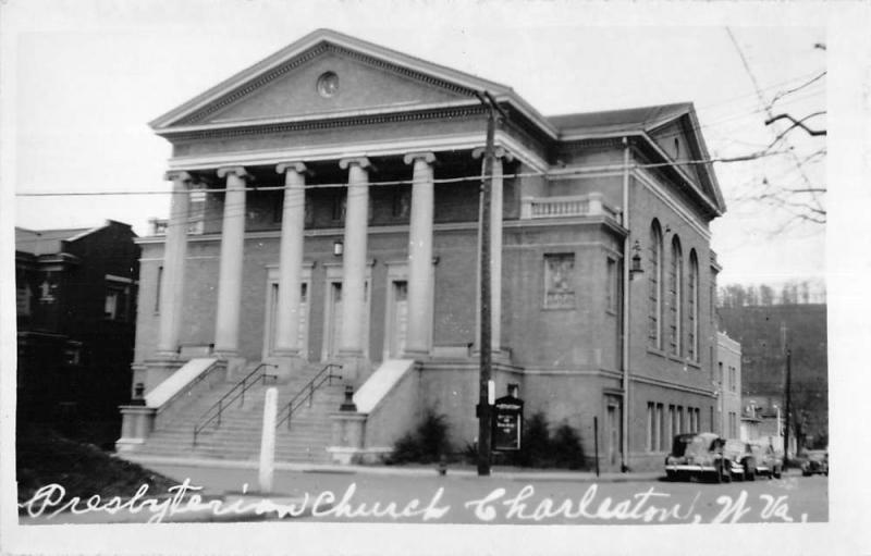 Charleston West Virginia Presbyterian Church Real Photo Antique Postcard K10023