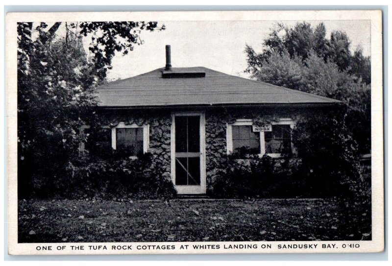 1942 One Tufa Rock Cottages Whites Exterior Landing Sandusky Bay Ohio Postcard