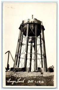 c1910's Surge Tank Water Tower Employee RPPC Photo Posted Antique Postcard