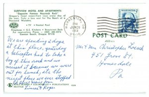 1968 Surfview Motel, Cannon Beach, OR Postcard *6L(2)18
