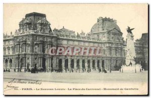 Postcard Old New Paris Louvre Carrousel Place Gambetta Monument