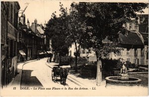 CPA Dole- La Place aux Fleurs et la Rue des Arenes FRANCE (1043395)