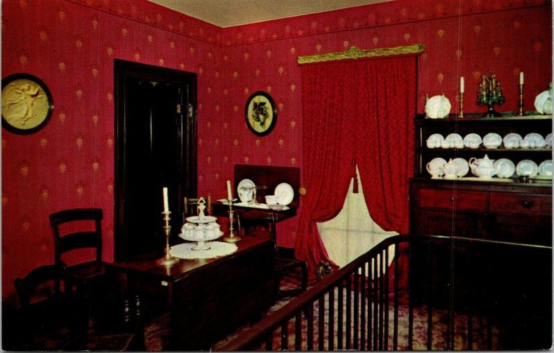 Dining Room Abraham Lincoln Home Springfirld Illinois IL Postcard Curteich UNP  