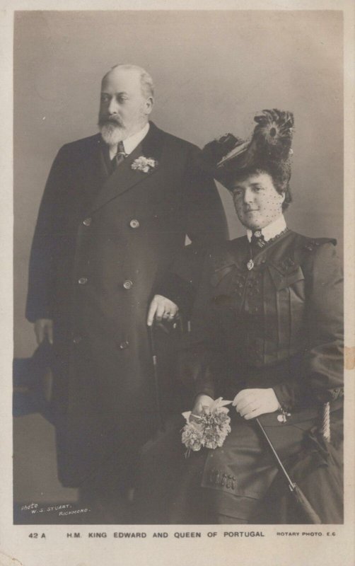 RPPC Postcard HM King Edward and Queen of Portugal