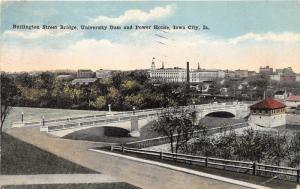 Iowa City IA~Burlington Street Bridge~University Dam & Power House~1913 Postcard