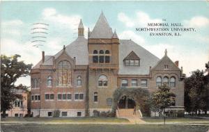 Evanston Illinois~Northwestern University~Memorial Hall~Man on Front Steps~1908