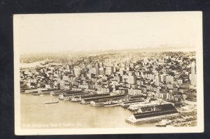 RPPC SEATTLE WASHINGTON WATERFRONT BIRDSEYE VIEW VINTAGE REAL PHOTO POSTCARD