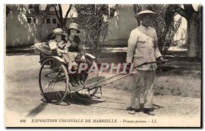 Old Postcard Colonial Exposition in Marseille pusher pushes TOP (indochine in...