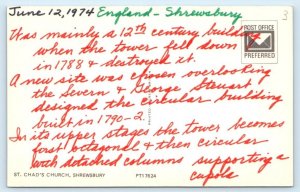 SHREWSBURY St. Chad's Church ENGLAND UK Postcard