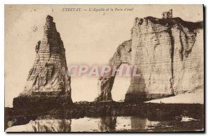 Old Postcard Etretat L'Aiguille and Porte downstream