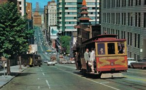 USA San Francisco Cable Car California Vintage Postcard 08.13