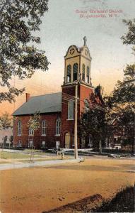 St Johnsville New York Grace Christan Church Street View Antique Postcard K50517