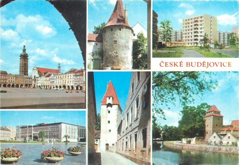 Europe Czech Republic Ceske Budejovice medieval city multiview