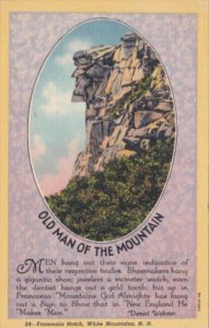 New Hampshire Franconia Notch The Old Man Of The Mountains Curteich