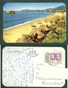 Mexico 1958. Acapulco Playa De Hornos. Postal Used to Germany