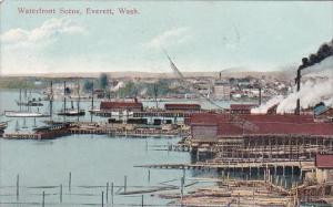WaterFront Scene Everett Washington 1909