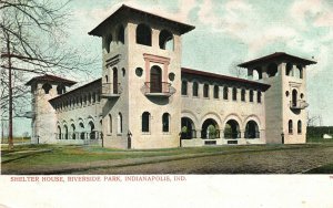 Vintage Postcard 1906 Shelter House Riverside Park Landmark Indianapolis Indiana
