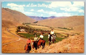 Sun Valley  Idaho  Horseback Riders  Postcard