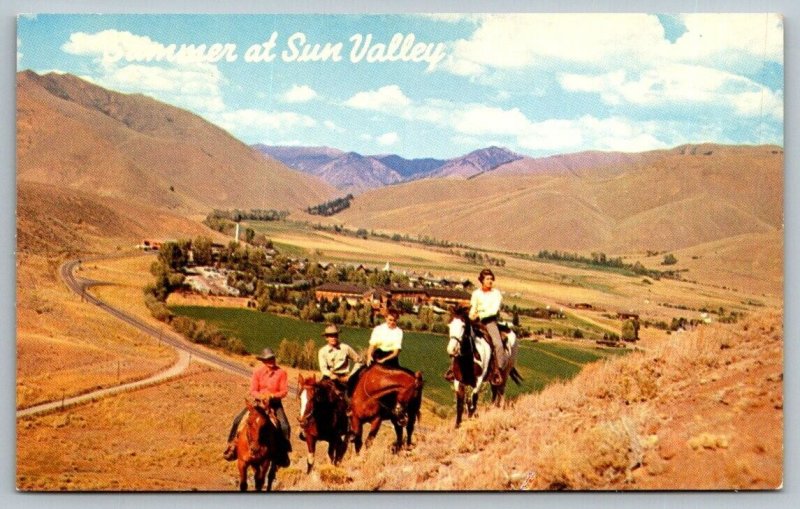 Sun Valley  Idaho  Horseback Riders  Postcard