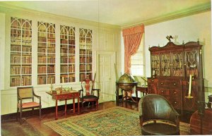 postcard VA - George Washington Mount Vernon - The Library